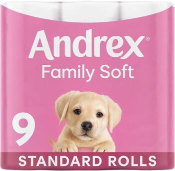 Andrex Gentle Clean Toilet Tissue, Puppies on a Roll - 45 Rolls