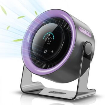 [Summer Essential] Redhut 2026 Desk Fan with LED Display USB Powered Portable 100 Speeds 120° Tilt Quiet Long Battery Life Oscillating Table Fan for Bedroom Office Home Camping