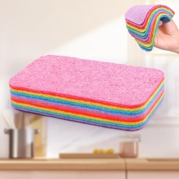 4‑Pack 48 Layer Microfiber Sponge‑Peelable Cleaning Blocks, Reusable Wet & Dry Tearable Absorbent Sponges for Kitchen, Mirrors & Household Surfaces