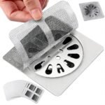 50 Pack Premium Disposable Shower Drain Hair Catcher Stickers, Waterproof Mesh Drain Cover for Shower, Bathtub, Bathroom, Kitchen Sink & Laundry, Easy Peel & Stick Hair Stopper for Human & Pet Hair