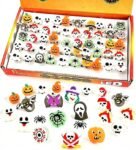 50Pcs Halloween LED Light Up Ring, Glow in The Dark Finger Luminous Party Favor Ring Halloween LED Rings Light Up Rings, Ideal Halloween Party Favor, Trick or Treat Gift Bag Fillers