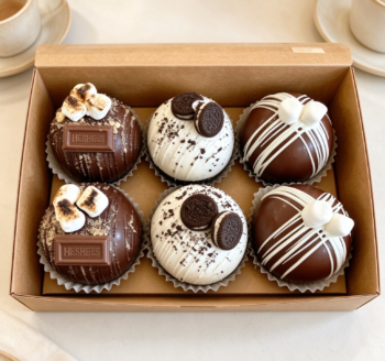 Hot Chocolate Bombs Gift Set, 6‑Pack Assorted Flavours, Christmas Winter Hot Cocoa Bombs with Marshmallows